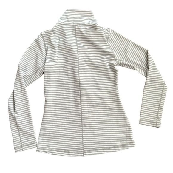 Reebok Striped Jacket Grey White Define Small - Picture 2 of 5